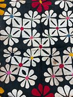 Panneau mural décoratif en tissu de coton brodé, patchwork vintage fait main, multicolore, lavable