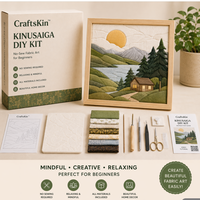 Kit d'art textile Kinusaiga, kit de bricolage sans couture pour débutants, décoration murale faite à la main, ensemble cadeau avec tous les matériaux inclus, pour une utilisation en soirée
