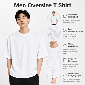 Camiseta Oversize para Hombre, Material Transpirable, Diseño de Hombros Caídos y Corte Holgado para un Estilo Urbano Cómodo en Verano - Product Image 6