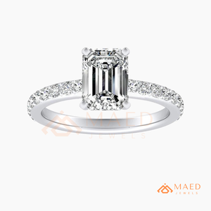 925 <b>Silver</b> <b>Emerald</b> Cut Moissanite <b>Ring</b> Classic Engagement <b>Ring</b> Elegant Bridal Jewelry for Women Gift - Product Image 5