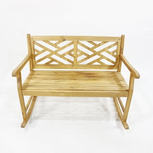 Comehome Banco de jardín minimalista de madera para 2 personas, con respaldo cruzado, color marrón - Product Image 5