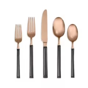 Modern Stainless Steel Metal Cutlery Set for Luxury Home Dining and Kitchen Presentation - Product Image 1