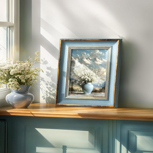 Handmade Mango Wood <b>4x6</b> <b>Photo</b> <b>Frame</b> Wooden Picture <b>Frame</b> Rustic Boho Style with Leaf and Bird Texture for Tabletop Display Decor - Product Image 4