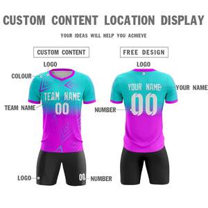 Maillot de football col en V pour adultes et jeunes, kit de maillot de football avec impression sublimée dégradée, polyester respirant, uniforme de football unisexe pour adultes - Product Image 2
