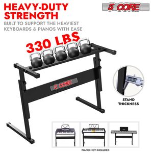 Adjustable Z Style Metal Keyboard Stand 21-33 Inch Electric <b>Piano</b> Riser 330Lb Capacity Foldable Music Stand - Product Image 3