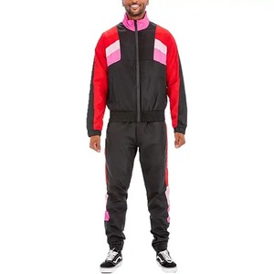 <b>Men's</b> Polyester Nylon Windbreaker Sweatsuit Two Piece Tracksuit <b>Jacket</b> and Pants Set - Product Image 3