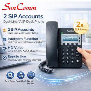 โทรศัพท์ตั้งโต๊ะ VoIP รุ่น SC-2007-PEG SIP IP Phone 2 สาย พร้อมอินเตอร์คอม POE สำหรับใช้งานในธุรกิจ - Product Image 2