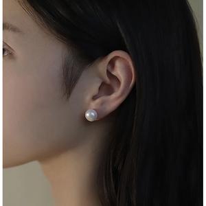 Pendientes de Plata de Ley 925 con Perlas Naturales de Agua Dulce de 8-10 mm, Color Blanco Pigmentado, Resistentes, para Uso Diario - Product Image 3