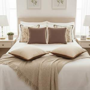 SOGA 6-Piece Pillowcase Set Victorian Rose Vintage Off-White Botanical Branch Decorative <b>Cushion</b> Covers 45cm Size - Product Image 6