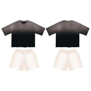 Conjuntos Deportivos de Verano para Hombre, Venta al por Mayor, Camiseta y Pantalones Cortos con Logotipo Personalizado, Ropa Deportiva para Gimnasio, Correr, Entrenamiento - Product Image 1