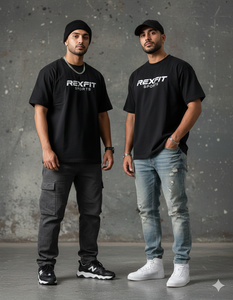 Camiseta Deportiva Rexfit Estilo Vintage Lavada, Oversize, Streetwear, con Efecto Desgastado y Doble Capa - Product Image 2