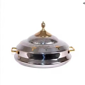 Luxury Steel Hot Pot Insulated Food Container with Lid Modern Serving Casserole Heat Retaining Dining <b>Table</b> Kitchen Storage Bowl - Product Image 3