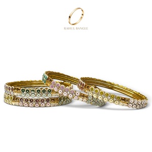 Bracelets en verre doré micro-incrustés de zircone, style goutte de pluie, motif miroir, style cachemire, plaqués or, tendance, pour mariage et occasions festives, prix de gros - Product Image 4