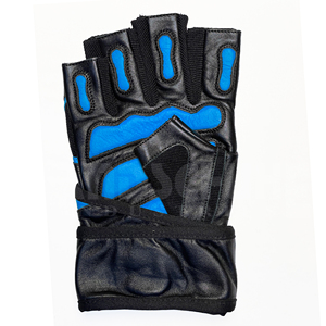 Professional Blue & <b>Black</b> Weightlifting Gloves with Heavy Duty Wrist <b>Wraps</b> | Premium Non-Slip Grip for Ultimate Gym Workout Gear - Product Image 5