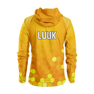 Custom Printed Hooded Streetwear Windbreaker <b>Jacket</b> for <b>Men</b> with Zipper Closure Waterproof Eco Friendly Breathable 100% Nylon - Product Image 3