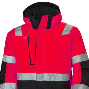 Unisex Winter <b>High</b> Viz Reflective <b>Softshell</b> Safety <b>Jacket</b> ANSI Class 1 LED Flash Waterproof Polyester Road Workwear Security - Product Image 5