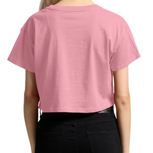 Camiseta Corta Negra para Mujer, Cuello Redondo, Manga Corta, Color Sólido, Informal, Transpirable, de Algodón Jersey, Estampada - Product Image 5