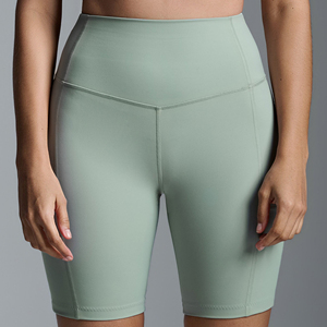Shorts Deportivos para Mujer, Sin Costuras, Cintura Alta, Elásticos, de Secado Rápido, Ecológicos, de Spandex/Algodón, para Gimnasio, Yoga, Fitness, Personalizables - Product Image 1