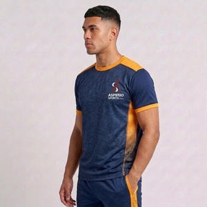 T-shirt de sport unisexe personnalisé en coton 100% respirant et écologique, coupe classique, sérigraphié, pour hommes, vente en gros de haute qualité - Product Image 3