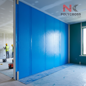 Bâche de protection murale robuste résistante aux UV en PE pour chantier de construction, protection contre la poussière et les intempéries - Product Image 1