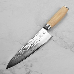Couteau de cuisine Damas forgé à la main, couteau de chef moderne fait main, manche en bois, outil de cuisine professionnel, ambidextre - Product Image 1