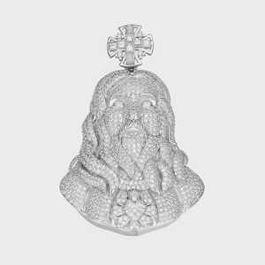 Colgante de Cabeza de Jesús Iced Out, Estilo Rapper Bling Hip Hop, con Moissanita VVS, Plata 925, Colgante Personalizado con Engaste, Colgante de Fe Religiosa - Product Image 3