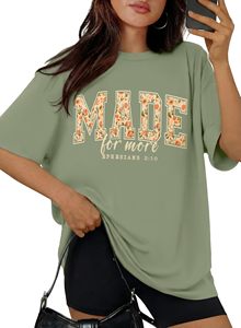T-shirts pour femmes à col rond, imprimés graphiques DTF, 100% coton, t-shirts graphiques, t-shirts d'été, manches courtes, amples et confortables - Product Image 4