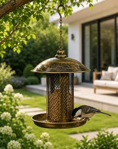 Bain d'oiseaux en laiton fait main avec finition écologique résistante à l'eau, design suspendu pour extérieur, ornement de jardin pour oiseaux sauvages - Product Image 6