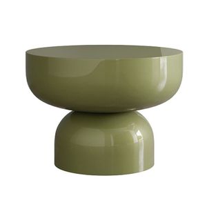 Mesa Auxiliar Moderna de Metal Verde Salvia, Mesa Redonda con Base de Hongo para Sala de Estar, Mesa de Centro de Hierro de Lujo, Muebles para el Hogar - Product Image 1