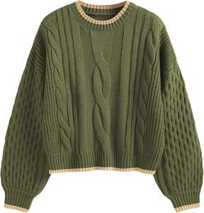 Ce pull en tricot épais pour femme offre une chaleur supérieure, une coupe décontractée et un design intemporel, idéal pour les journées d'hiver froides. - Product Image 6