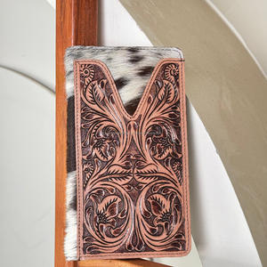 กระเป๋าสตางค์ผู้ชายแบรนด์ดังกระเป๋าสตางค์หนังวัวแท้ยาวพับสองทบสำหรับทุกเพศ - Product Image 4