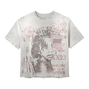 Camisetas de Verano de Manga Corta al por Mayor para Hombre, Cuello Redondo, Tejido de Punto con Pedrería, Alta Calidad, OEM - Product Image 4
