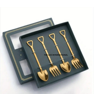 ชุดช้อนส้อมทองเหลืองและสแตนเลสสีดำเงาขัดมัน ชุดอุปกรณ์รับประทานอาหารสุดหรูสำหรับบ้านและโรงแรม - Product Image 5
