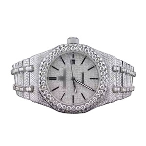 Haut de gamme de luxe en alliage classique mode VVS Moissanite saphir cristal étanche en acier inoxydable mouvement à Quartz montre unisexe - Product Image 1