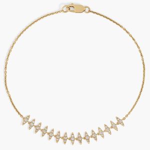 Pulsera de Cadena con Espiga de Diamantes de Oro Amarillo de 14K y Diamantes Cultivados en Laboratorio - Product Image 1