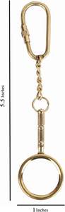Vintage Solid Brass Handmade Magnifying Glass <b>Key</b> <b>Chain</b> & <b>Key</b> Ring - Product Image 3