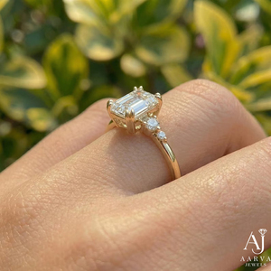Anillo de Compromiso con Diamante Cultivado en Laboratorio, Corte Esmeralda, Chapado en Oro Rosa, Anillo de Boda de Lujo para Mujer, Certificado IGI, Joyería Vintage - Product Image 1