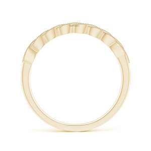Anillo de Diamantes en Oro Amarillo, Corte Brillante Redondo, Anillo de Compromiso y Boda Clásico de Lujo, Bordes con Cuentas, Oro de 10K, 14K, 18K, Plata 925, 935 - Product Image 4