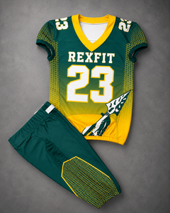 Conjunto de Uniforme de Fútbol Americano Personalizado Rexfit Unisex, Pantalones y Camiseta con Estampado 3D Sublimado, Malla Transpirable, Cuello en V, Sin Mangas, Absorbe la Humedad - Product Image 3