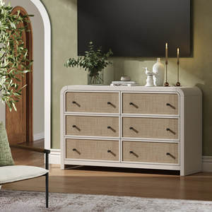 Cómoda de 6 cajones con diseño de perfil curvo grueso - Product Image 2