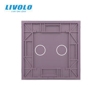 Livolo Standar EU 2 Gang Sakelar Sentuh Kristal Warna-warni Mewah Panel Kaca Warna Pink