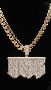 Colgante Personalizado con Nombre en Letras Burbuja, Plata Sólida 925, Diamante Cultivado en Laboratorio, Completamente Chapado en Oro 10K 14K, Joyería Hip Hop Iced Out - Product Image 6