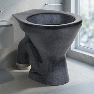 WC européen en céramique noir mat monobloc à double siphon S-Trap, ensemble de toilettes à poser au sol - Product Image 5
