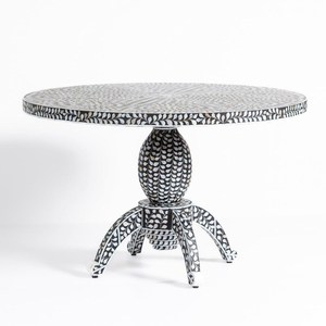 Table basse en nacre la plus vendue, table ronde artisanale en nacre pour la décoration intérieure, mobilier de maison du Vietnam - Product Image 4
