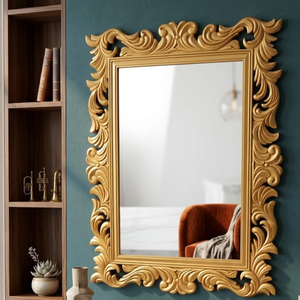 Miroir mural victorien de luxe |   Miroir décoratif en verre de style antique | Décoration d'intérieur vintage élégante pour salon, chambre et couloir - Product Image 1