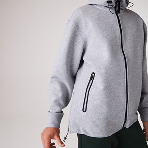Sweat-shirt à capuche zippé en coton pour homme, décontracté, en molleton, pour la course et le fitness, fournisseur OEM ODM pour la fabrication en gros - Product Image 5