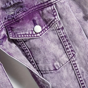 Chaquetas de Mezclilla Formales a Cuadros para Hombre, Otoño, Color Sólido, 100% Algodón, Ecológicas, Estilo Vintage, Venta al Por Mayor Personalizadas - Product Image 6
