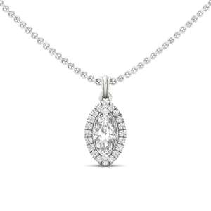 Pendentif solitaire en diamant de laboratoire taille marquise, éclat majestueux, certifié GIA, plaqué or 10 carats, bijou ethnique, cadeau pour femme - Product Image 4