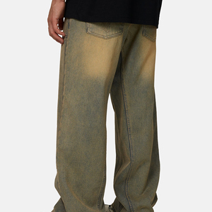 Pantalones Vaqueros Anchos de Mezclilla para Hombre, Lavados a Medida, Ecológicos, Vintage, Sólidos, Transpirables, Ligeros, para Verano, Otoño e Invierno, OEM - Product Image 5