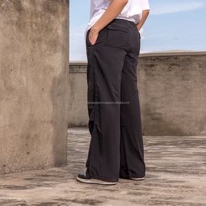 Premium Quality Nylon Baggy Pants Custom Style Print Funky Streetwear Long Knitted Adjustable Stopper Trackpants Embroidered Men - Product Image 6